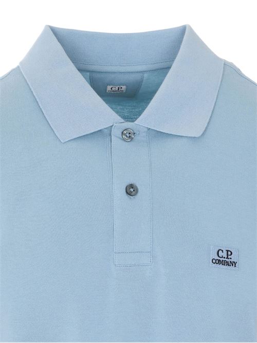 Polo uomo mezza manica celeste con patch logo CP COMPANY | 20CMPL721A005263W809